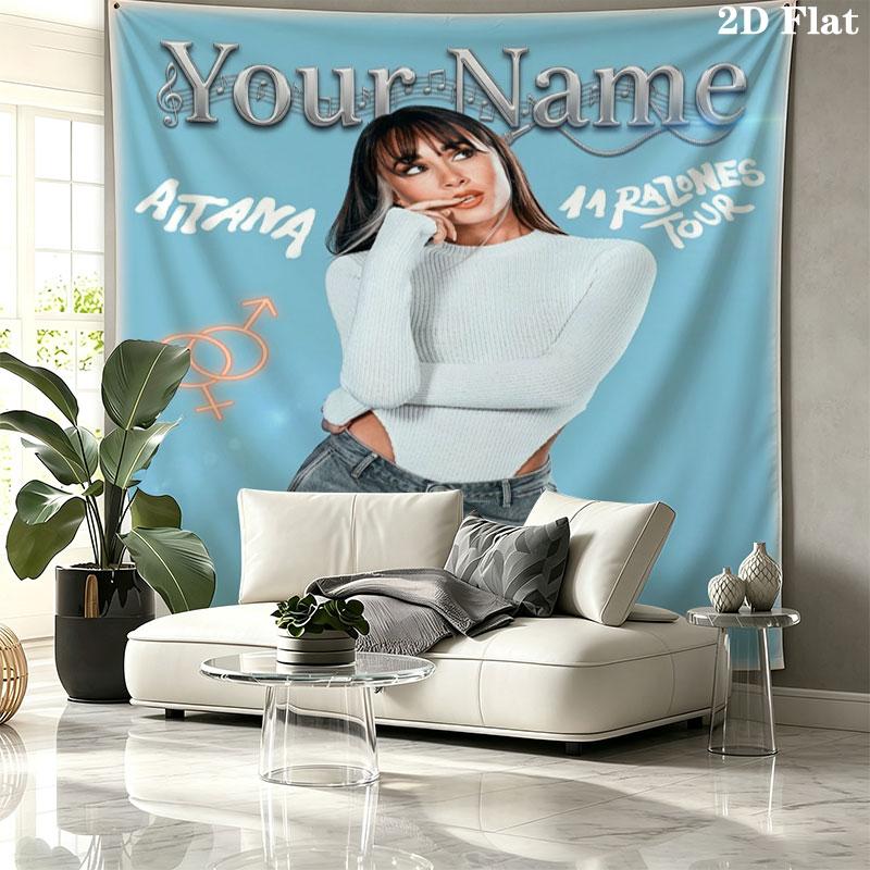 Aitana Name Wandteppich Ästhetischer Wandbehang Bedruckter Stoffdecke Dekorative Wandteppiche für Schlafzimmer Wohnzimmer Heimdekoration