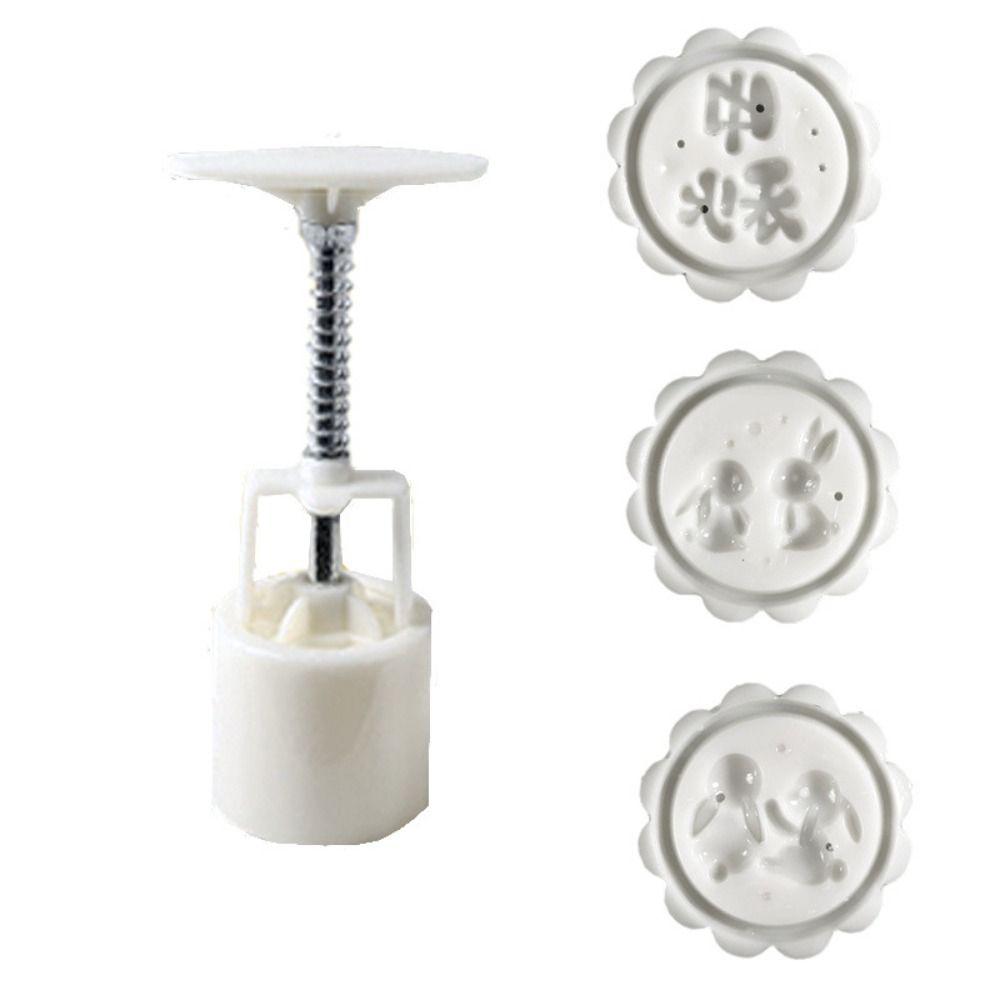 Rabbit Pattern Mooncake Stamp Plastic Mooncake Molds Cute   Baby Complementary Food