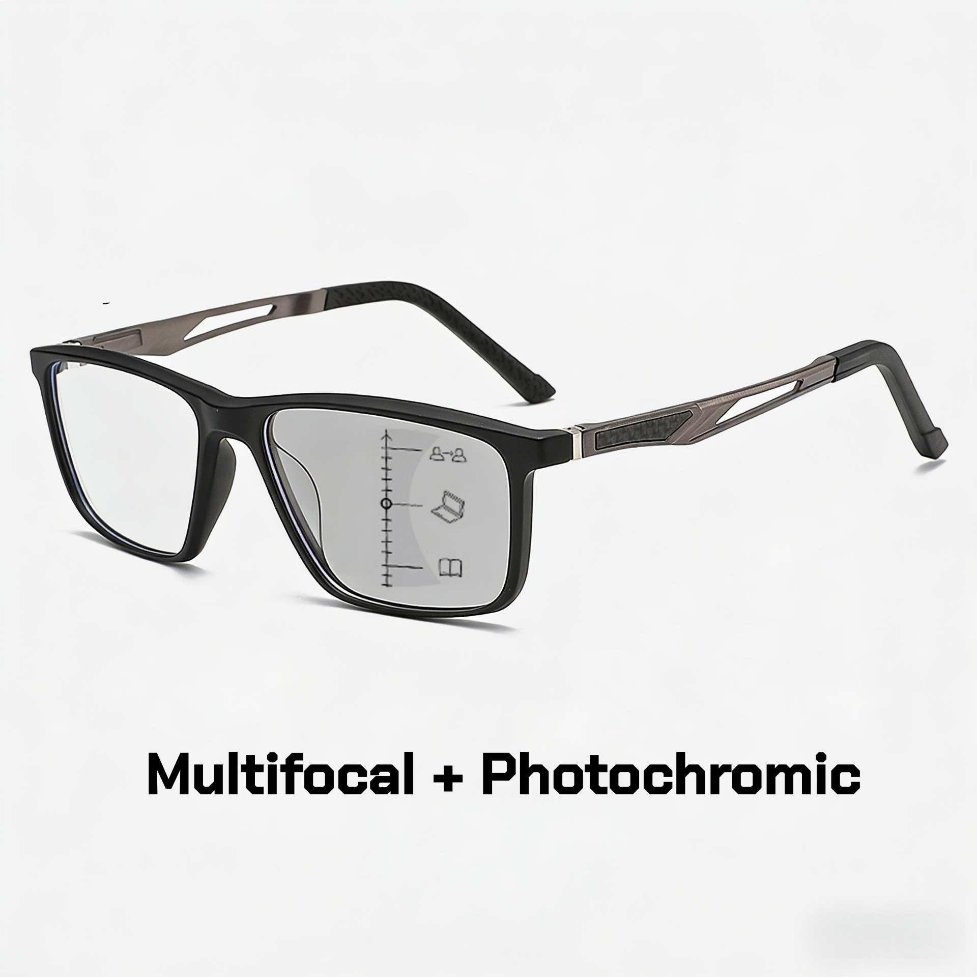

Vintage TR Frame Photochromic Glasses Retro Discoloration Multifocal Reading Glasses Women Men Far Sight Eyglasses for Readers 0