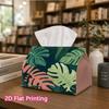 1pc, 2D Flat Printing, Tissue Box with Tropical Leaf Pattern, Durable Decorative Storage Box for Kitchen And Living Room, Dispenser for Home And Car D