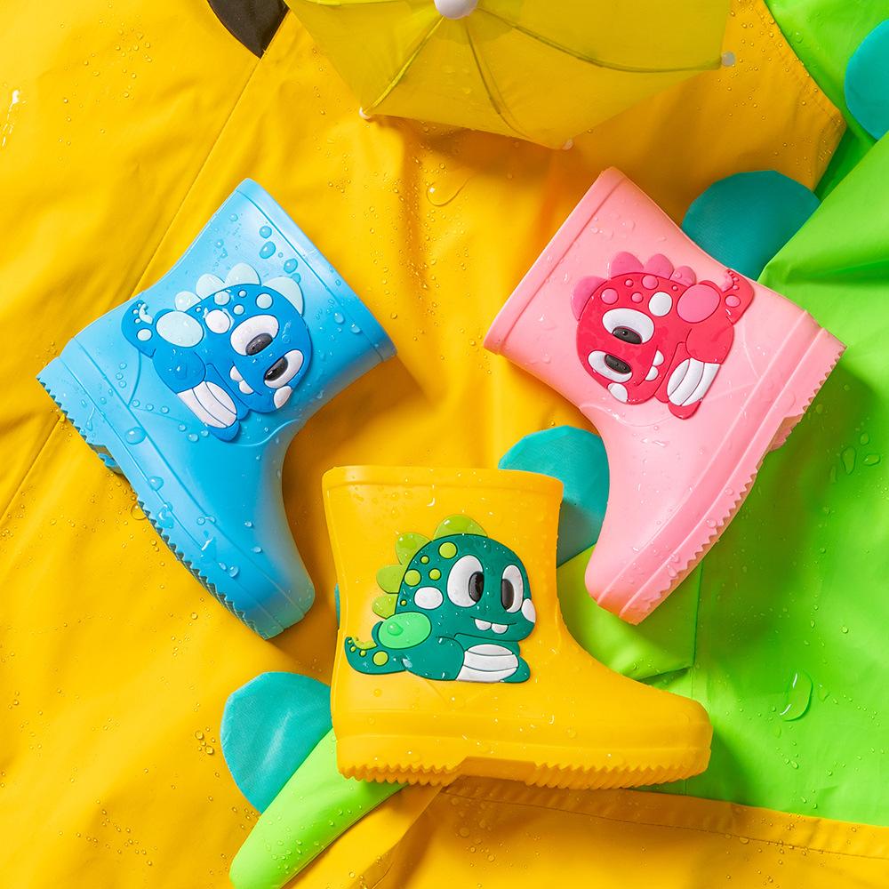 Kids Girl Boy Rain Boots Waterproof Toddler Rainboots Children's Shoes Rubber Boots Kids Baby Cartoon Dinosaur Water Shoe