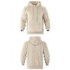 Mens American Casual Loose Fleece Lined Jacquard Hooded Pullover Sweatshirt