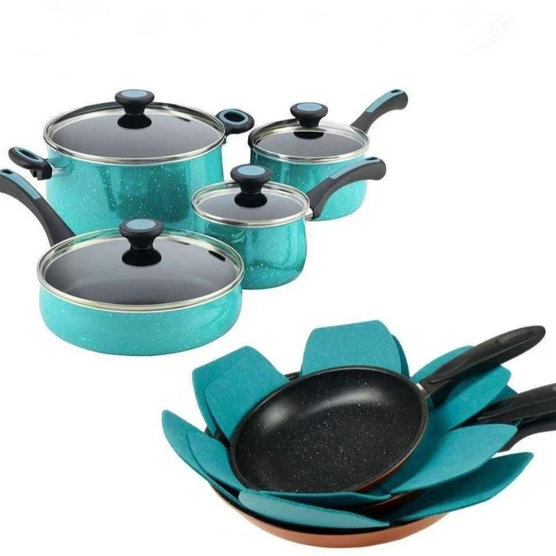 12 stk. Filtgryde-pande-beskyttere Anti-ridse Non-stick Adskillerpuder Pande-bund Varmeisolering Beskyt Køkken Kogegrej Værktøj