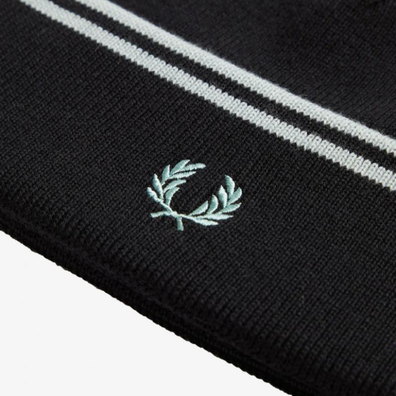 Fred Perry Twin Tip Merino Wool Beanie   Navy Cfpu2439150 L51