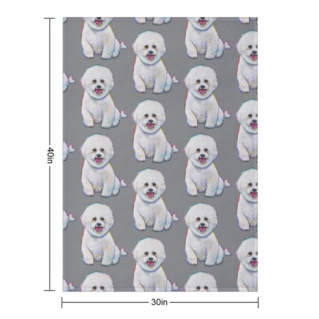 Cute and Floofy Bichon Frise by Robert Phelps Throw Blanket Bed linens Sleeping Bag for babies Decorative Sofa Blankets