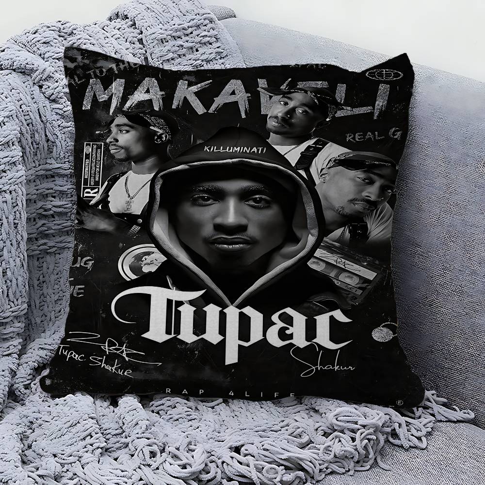 Rapper 2Pac T-Tupac S-Shakur Singer Pillow Gift Home Office Decoration Pillow Bedroom Sofa Car Cushion CoverPillow Case