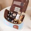 Cute House Shaped Cosmetic Bag Stain Resistant Foldable Space-Saving Makeup Organizer for Travel Home Storage