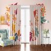 Autumn Maple Leaf Curtains Piece Polyester Set Bedroom Living Room Study Seasonal Fall Window Decor Curtain Perfect For