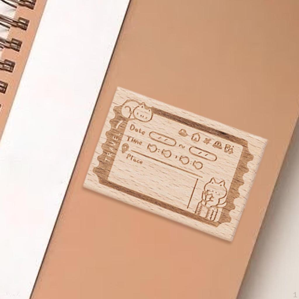 Creative Wood Stamp Scrapbooking Kit for Cat Theme DIY Craft Journal