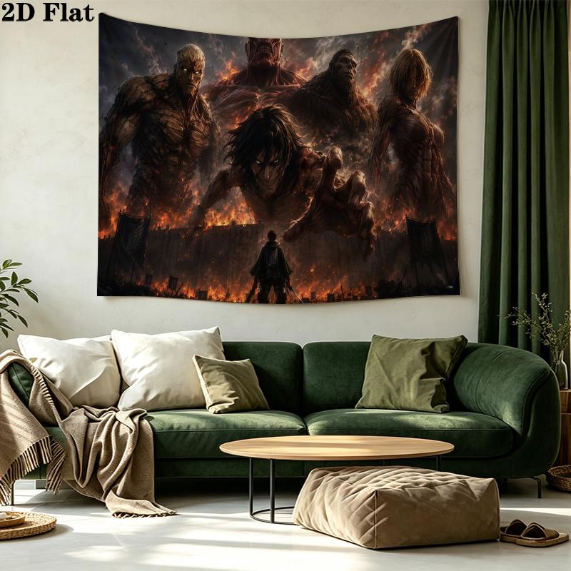 Anime Attack-on-Titan Wall Tapestry Aesthetic Wall Hanging Printed Fabric Blanket Decorative Tapestries for Bedroom Living Room Home Decor