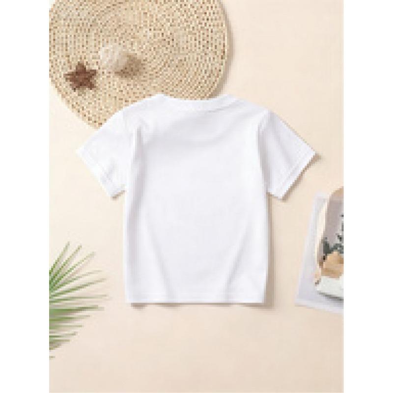 European sizes Girls' Print Short Sleeve T-Shirt, Cartoon Cherry Cake Design | Breathable Summer Outdoor Running Theme Party Campus