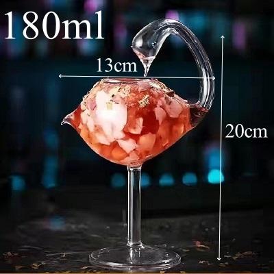 180ml Creative Cocktail Glass Swan Design Clear Cocktail Glass Novelty Drink Cup for KTV Bar Night Party Barware 180ml