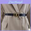 Genuine Leather Slim Waist Belt For Dresses And Shirts With Metal Buckle For Office And Casual Styles