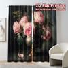 2pcs, 2D FLAT PRINTING Curtains (Without Rod) Blush Bouquet Print Modern Curtains Prints Light Filtering Curtains Decorations
