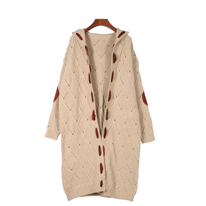 Popular Women's Mid-Length Knitted Sweater Coat