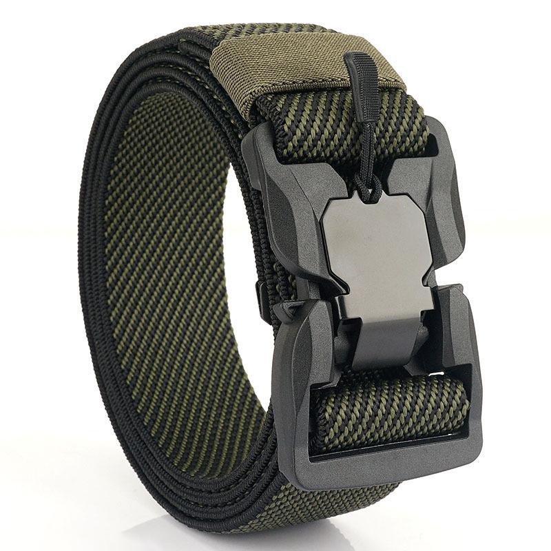 Tactical Belt Magnetic Buckle Quick Release Elastic Belt Casual Nylon Tooling Training Belt Men's Trousers Belt