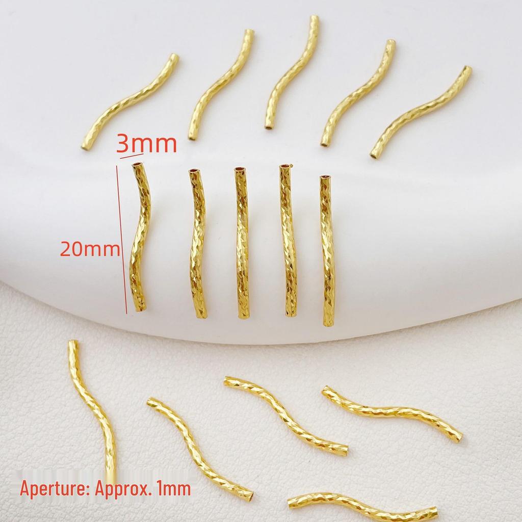 14k Goldgefülltes Gebogenes Hohlrohr Perlenarmband/Halskette Schmuckzubehör