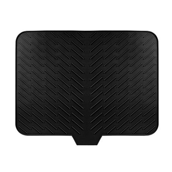 Silicone Drain Mat Quick-Drying Design Raised Ridges Bottom Slope Dish Drainer Kitchen Dining Room Sink Organizer Mat