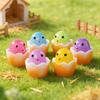 12Pcs Mini Broken Egg Chick Figurine Glow-in-the-dark Miniature Cartoon Egg Chick Resin Statue Sculpture Home Office Car Ornament Decoration