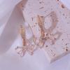 1 Pair Simple Bow Tie Dangle Earrings for Women Zirconia Earring Jewelry Wedding Party Accessories