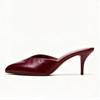 Soleist Women's Gold Patent Leather Heeled Slippers, Sexy Peep Toe Slide Sandals Elegant Banquet Party Dress Shoes Zapatos De Mujer