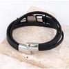 Vintage Norse Hexagram Star of David Bracelet For Men Stainless Steel Punk Jewelry Leather Amulet