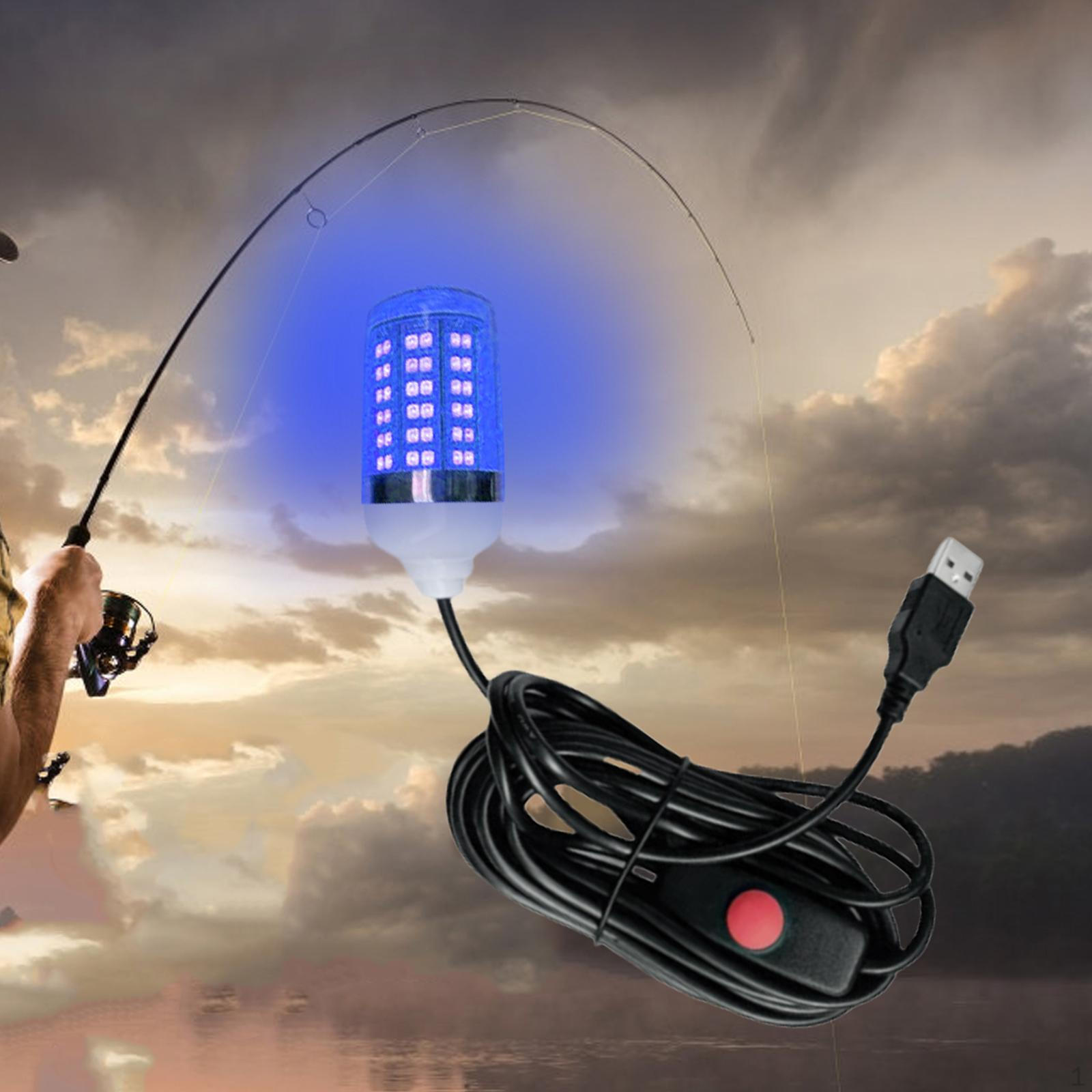 

Подводный рыболовный фонарь IP68 Водонепроницаемый 5В 108 светодиодных бусин Лампа для лодки blue light