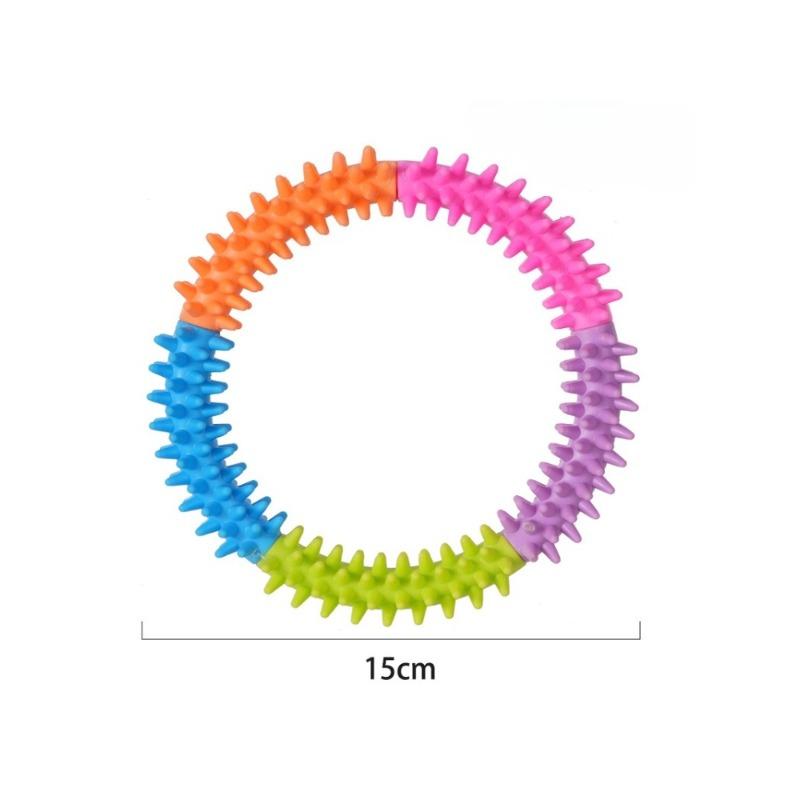 Colorful Spiky Puppy Chew Ring – Durable Rubber Teething Toy for Small Dogs, Fun Interactive Chewing & Play for Puppies