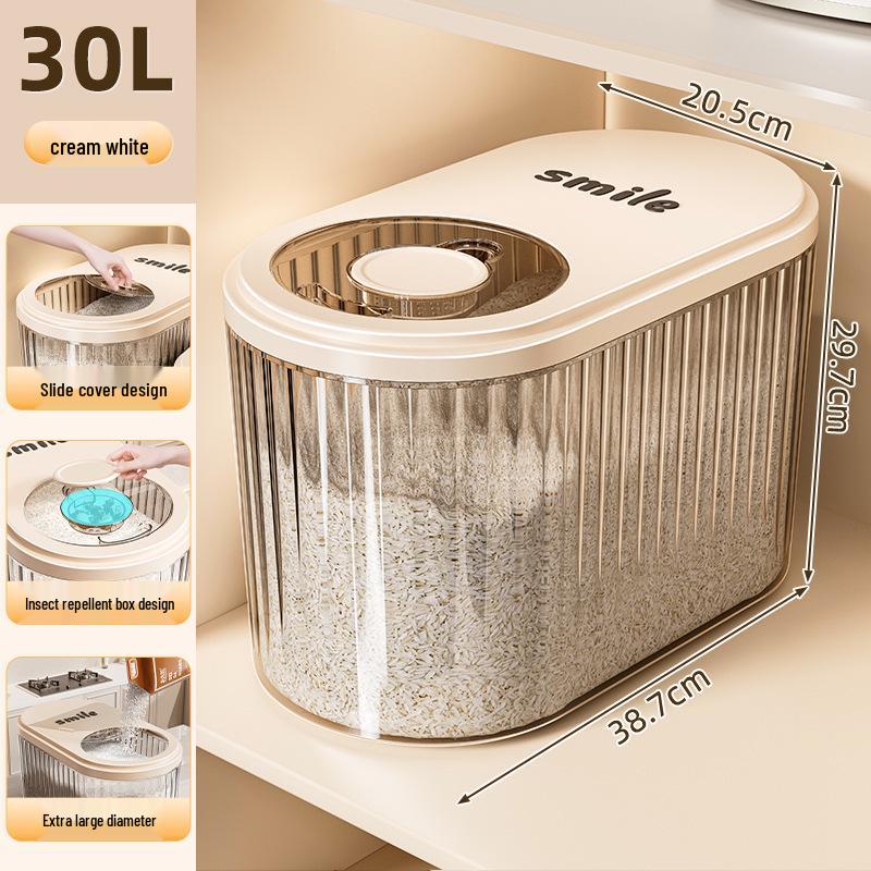 Rotatable Household Rice and Grain Storage Box: Insect & Moisture-Proof, Sealed, Compartmented Bucket