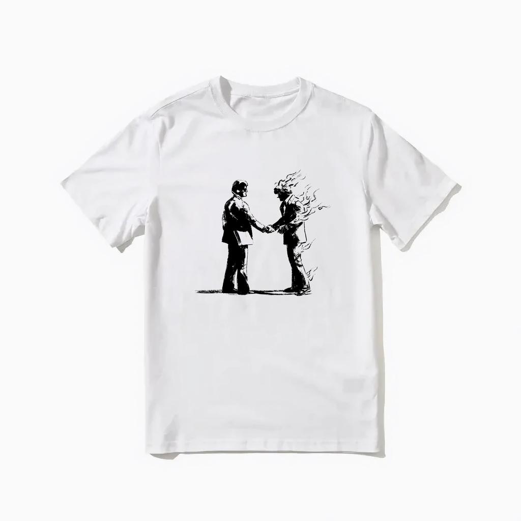 2024 Retro Unisex's Wish You Were Here PINK -HAVE A CIGAR-Blk Printed Shirt WoUnisex Comfortable Casual Cotton FLOYDS Fun T-Shirt Unisex