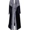 Mink Coat Women's Slim Fit Long Style Super Fox Fur Collar Whole Mink Fur Coat