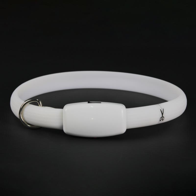 

USB Rechargeable LED Luminous Dog Collar and Leash Colorful Collar, OPP Bag білий