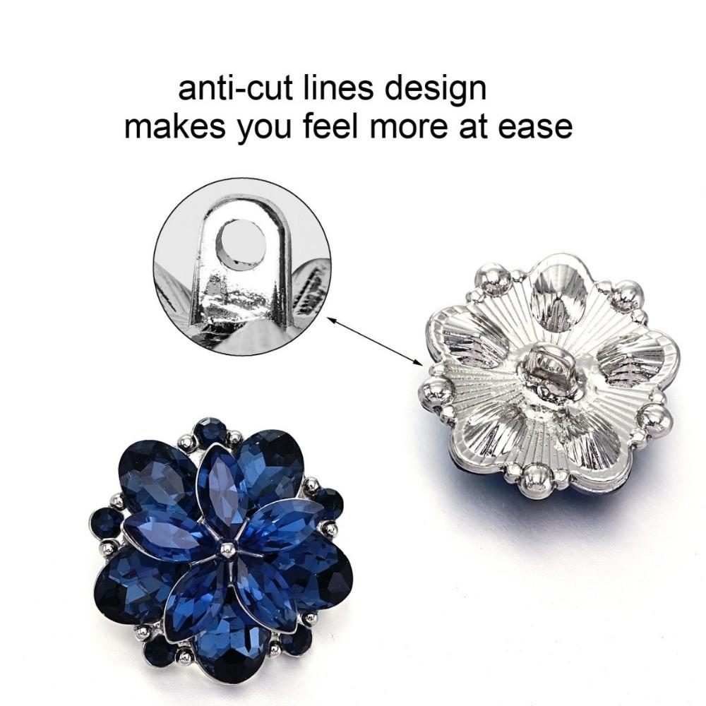 2pcs Diamond Embedded Decorative Buttons Metal Alloy Diamond Layered Buttons  Fur Coat Handmade DIY