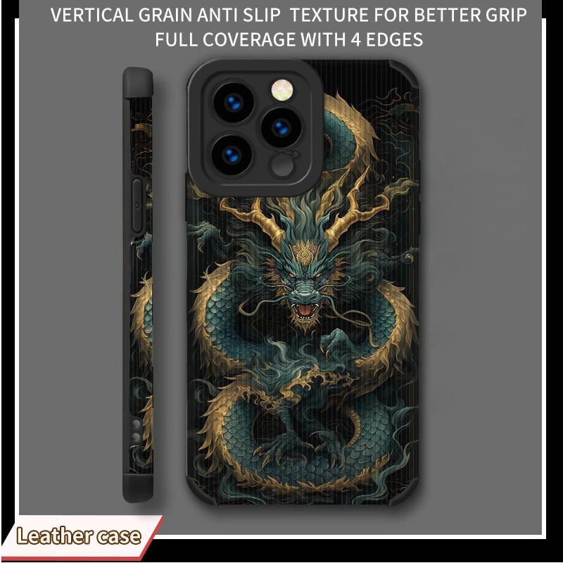 

Мягкий силиконовый чехол для телефона с вертикальным лицевым рисунком и принтом дракона, задняя крышка для телефона с полной защитой объектива камеры для iPhone iPhone 13 Pro Max чёрный