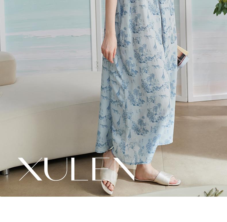Xuan Liang [7A Antibacterial] Sleeping Skirt Women's Summer Thin Edition Lyocell Woven Sleeveless Tank Top Long Dress Sleepwear Home Clothes