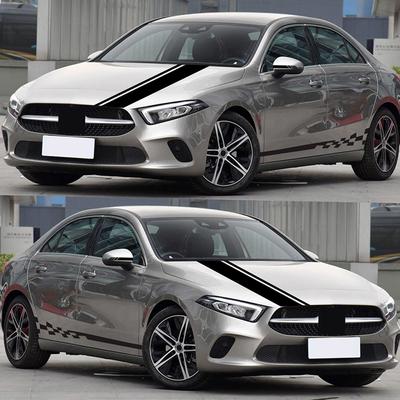 5Pcs Car Side Door Body Hood Rearview Mirror Decal Stripes Sticker Racing Decals