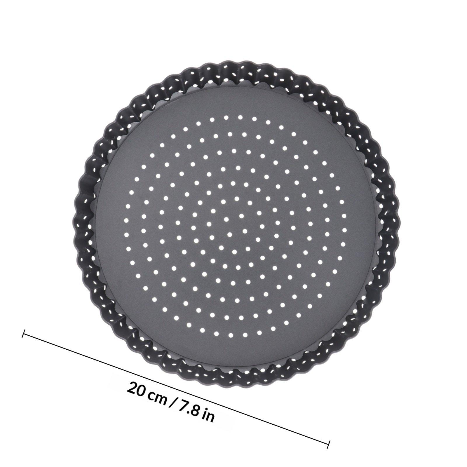 8 Inch Carbon Steel Pizza Pan Non-Stick Round Baking Tray Removable Bottom For Cheesecake Tart Quiche Muffin Oven Baking Tool