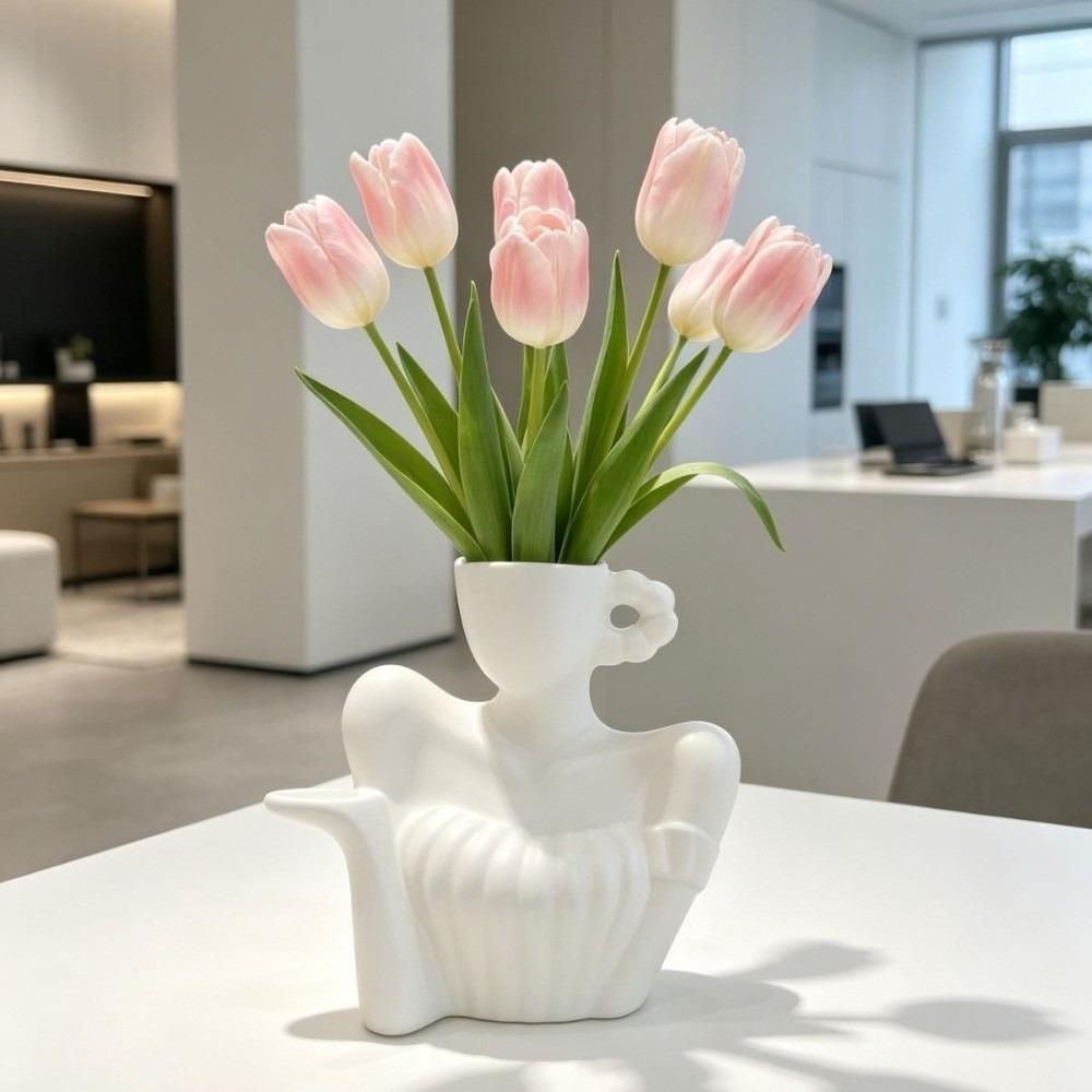 Nordic Style Flower Planter Desk Ornament Plant Pot Modern Art Style Human-Shaped Vase Tabletop