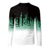 Men's Spring Ink Print Long Sleeve T-Shirt Men's Loose Casual Fashion Long Sleeve T-Shirt
