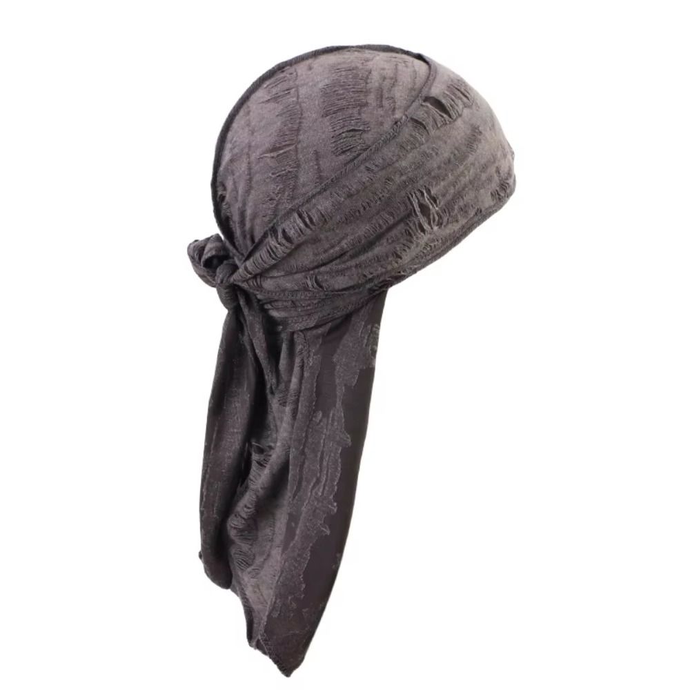 Cotton Long Tail Pirate Cap Breathable Hole Bandana Cap Punk Hip Hop Bandana Headscarf  Moto Bike
