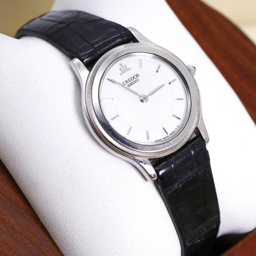 [USED] Working SEIKO CREDOR 18KT Women's Leather Watch 2403