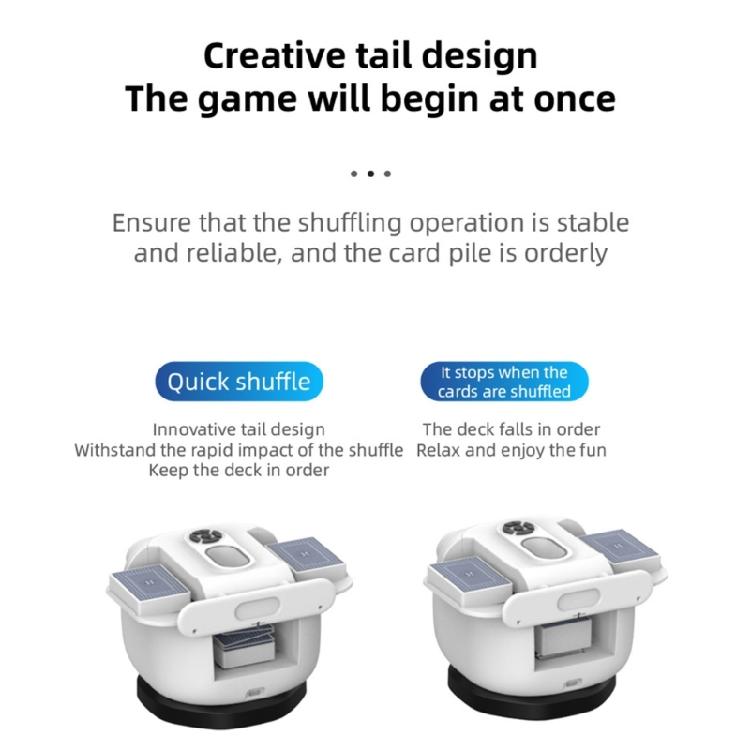 Rechargable Automatic Card Shuffling Machine Dealing Tool for 1-2 Decks Playing Cards Poker Playing Device Easy to Use