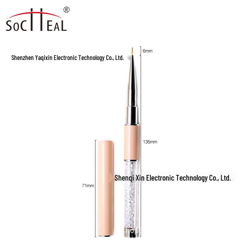 

Светло-розовая металлическая ручка Гелевая кисть для наращивания ногтей с дизайном «бриллиант» алмаз/красный