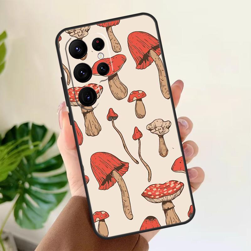 Mushroom Pattern Soft Case For Samsung Galaxy S24 Ultra S21 S22 S23 S25 Plus S20 FE S9 S10 S23 FE Phone Cover
