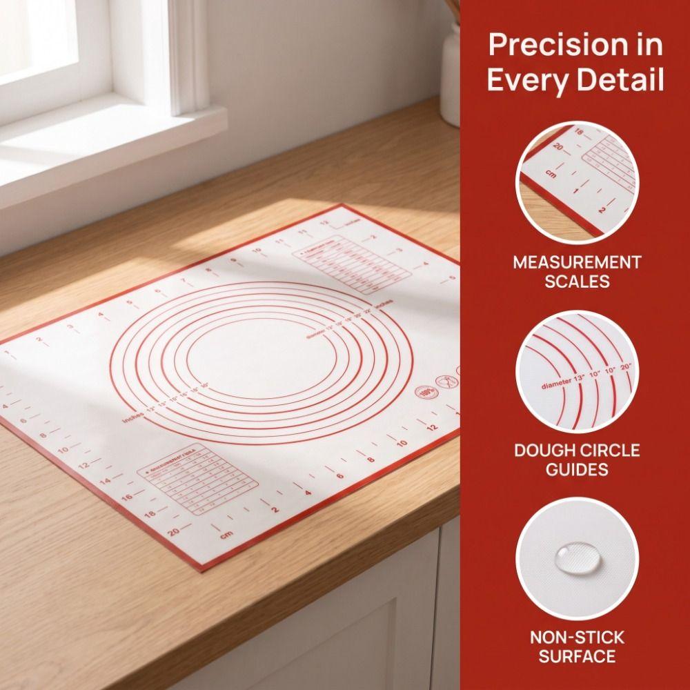 Silicone Silicone Baking Mat Temperature Chart Dough Kneading Board Durable Cooking Pad Dough