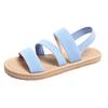 Fashion Summer Elastic Band Flat Sandals for Women Lightweight Casual Slip On Sandals Woman Comfortable Non Slip Beach Shoes Plus Size