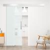 Glass Sliding Door with Handle Bar, Frosted On One Side, 90 X 205 Cm