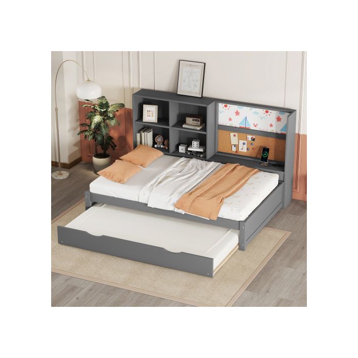 Canapé-lit - MUVOE - 90x200cm - Extensible - Prise USB - Tableau Blanc À Peindre