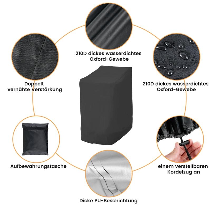 1/2pcs Stackable Patio Chair Cover 210D Oxford Waterproof Outdoor Garden Furniture Protector Covers Dustproof Chair Organizer