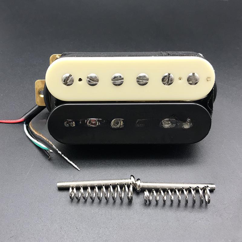 Micro de Guitare Électrique Double Bobinage Noir et Jaune pour Chevalet Double Manche (50 / 52mm)